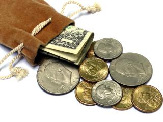 Bilde av penger i en pengepung